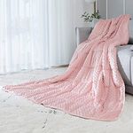 ALANSMA Reversible Weighted Blanket for All Season, Luxury Velvet, Warm and Cool, Adult Kids 20Lb Weighted Blanket, Enjoy Sleeping Anywhere(Pink,60"x80" 20lbs)