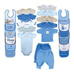 Luvable Friends Baby Boys' 7034_bluebear_0-3m Layette Set, Blue Bear, 0-3 Months