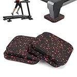 Powrocket Treadmill Mat,4 Pack Anti-Vibration Shock Absorbing Exercise Equipment Mat with High Density Rubber,Protective Anti-Slip Treadmill Pads for Hardwood Floors & Carpets,Black and Red