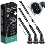 JULY HOME Electric Spin Scrubber with Adjustable Extension Shower Scrubber Brush, Cordless Automatic Power Scrubber for Shower, Cleaner for Tile, Floor, Long Handle & 3 Brush (Packaging May Vary)