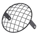 Asixxsix 8 Inch Headlight Grille, Motorcycle Headlight Mesh Grill Cover Side Mount Universal Lamp Mask Protector for 7inch Cafe Racer Motorcycle Headlight, Headlight Lamp Grill (Black)