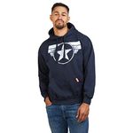 Marvel Men's Captain America Cap Logo Hoodie, Navy Blue, L UK