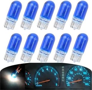 CUSMME 10Pack T10 194 168 LED Light Bulb 158 PC194 161 W5W 147 Halogen Instrument Panel Gauge Cluster Dashboard Automotive Light Bulb Blue