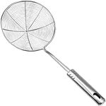 AEX Strainer Skimmer Ladle Stainless Steel Wire Skimmer Spoon | 6.7 Inch | Ergonomic Handle and Spider Mesh Filter with Handle for Kitchen Frying Food, Pasta, Spaghetti, Noodle (6.7 inch)