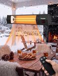 Encyclpo 32" Wall Mounted Electric Patio Heater, 1500W Infrared Outdoor Heater with Remote, IPX5 Waterproof, 3 Heat Levels & 9H Timer, Space Heater for Garage, Backyard, Balcony and Deck