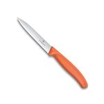 Victorinox Swiss Made Stainless Steel Swiss Classic Paring Knife, 10 cm, Serrated Edge with Pointed Tip, Professional and Household Kitchen Tools, Kitchen Items, Orange, 6.7739.C1 | Multipurpose Knife