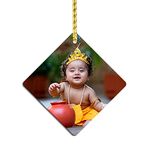 Deep Print Personalized Acrylic Car Hanging Photo Car Hanging Custom Photo Car Hanging (Set of 2) Multicolor (Diamond)