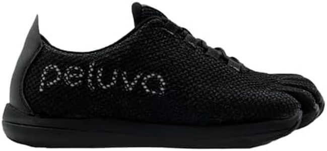 Peluva Strand Sport Mesh Trainer | Women's 5-Toe, Zero-Drop Barefoot Shoes Black/Black