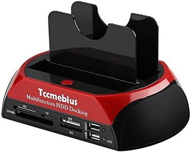 Tccmebius TCC-S862-DE USB 2.0 a SATA IDE Dual-Bay HDD Disco Rigido Docking Station con Lettore di Schede e USB 2.0 Hub per 2.5 3.5 Pollice IDE SATA I / II / III HDD SSD