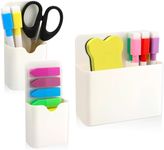 3Pcs Magnetic Pen Marker Holders, FHDUSRYO Dry Erase Marker Magnetic Cup Holder Organizer with Removable Block, Home Office Supplies for Whiteboard Refrigerator Locker