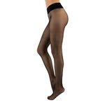 CALZITALY Seamless Sheer Tights, No Seam Pantyhose, Invisible Tights, Sheer Tights| Black, Skin, Blue, Violet, Red, White, Green, Blue |15 DEN | S, M, L, XL, XXL | Made in Italy (S, BLACK)