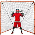 VEVOR Lacrosse Goal, 6' x 6' Lacrosse Net, Folding Portable Backyard Lacrosse Training Equipment, Steel Frame Training Net, Quick & Easy Setup Lacrosse Goal, Perfect for Youth Adult Training, Orange