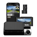 Qubo Car Dashcam Pro 3K with Sony STARVIS 2 IMX675 Sensor | Dual Channel | Hero Group | NightPulse Vision | 5MP UHD Front (140°), 2MP FHD Rear | 3.2" LCD | Built-in GPS, Wi-Fi, Mic | Up to 1TB Storage