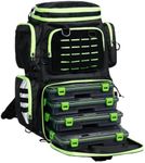 FEIWOOD GEAR Fishing Tackle Backpack with Rod Holder & 4 Tackle Boxes, Large Waterproof Fishing Bag with Rain Cover for Fishing Gear Storage, Ideal Fishing Gifts