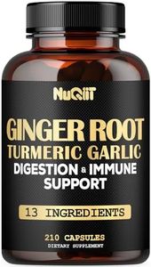 Ginger Supplements Capsules with Turmeric Curcumin, Garlic Bulb with Immune System & Digestive Health Blend as Berberine HCl, Echinacea - 210 Capsules - Ginger Capsules 1000mg