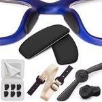 Eyeglass Nose Pads - Adhesive Glasses Nose Pads - 6 Pairs Thin Sunglass Nose Grip - Silicone Glasses Nose Pads 1 mm (Black Beige)
