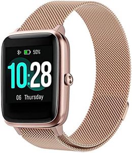 Snyeest Magnetic Bracelet Compatible with ID205L, 19 mm Metal Classic Stainless Steel Replacement Strap for SW021/SW025/ID205S ID205G ID215G ID216 SW020 SW023 WF021 WF025 Uwatch3 Smartwatch