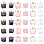 Yukfhgt Cute Cat Head Charms, Animal Enamel Pendants 30Pcs Black White Pet Cat Head Pendants for DIY Bracelet Necklace Earring Jewelry Craft Making, Alloy, 1