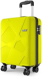 Safari Pentagon Pro Trolley Bag, Hard Case Polypropylene, 360º Wheeling with 8 Wheels, Carry On Luggage for Men & Women, Travel Bag, Suitcase for Travel, Green Lime, Small Cabin 55Cm