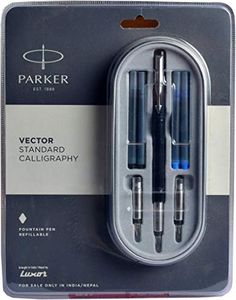 hpc creations Parker Vector Standard Calligraphy Fountain Pen Black Body Refillable