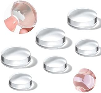 SAVILAND Essentials Nail Stamp Heads: 6 PCS Clear Nail Stamper Head Long & Short Jelly Silicone Nails Art Stamp Crack-Resistant French Tip Stamp Replacement Heads Nail Tech French Manicure Tools