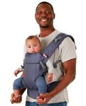 Beco Gemini Baby Carrier Newborn to Toddler - Baby Body Carrier, Baby Carrier Backpack & Baby Front Carrier with Adjustable Seat, Ergonomic Baby Holder Carrier 3-16 kg (Blue Linen)