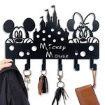 Viiluuxr Key Holder for Wall Self Adhesive Key Hooks with 6 Hooks Wall Mounted Heavy Duty for Coat Hat Towel Key Hangers Kid Friends Cartoon Home Decor.