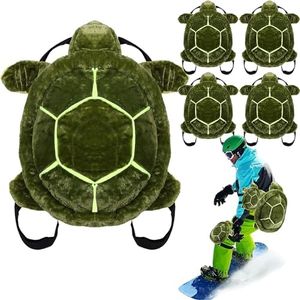 Wettarn 5 Pcs Large Turtle Butt Pads for Snowboarding Cute Turtle Cushion Turtle Protective Gear for Skiing Plush Turtle Knee Pad Elbow Pads for Kids Adults Winter Outdoor Protection(Green)