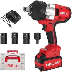 iBell BW1000 20V Max Cordless Impact Wrench Brushless|1000Nm|3/4" (19mm) Tool Holder|3-Speed(1000/1600/2200 RPM)|4.0Ah Li-ion Battery & Charger|Heavy-Duty for Automotive & Industrial Use