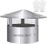 Magam 9 Inch Round Chimney Cap,9 Inch Tapered Top Chimney Cap with Screen, Adjustable and Reinforced Chimney Cap,9 Inch Chimney Cap with Fastening Device with Screen, Stovepipe Finial,Stainless Steel