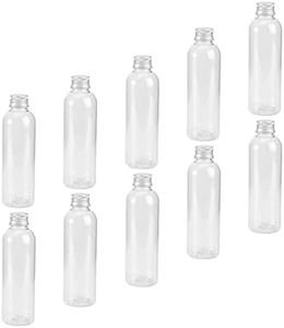 FRCOLOR 20pcs Empty Refillable Clear Plastic Bottle Clear Flat Plastic Test Tubes with Screw Aluminum Cap Clear Liquid Sample Vial 100ml