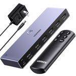 UGREEN 8K@60Hz HDMI Switch 5 in 1 Out Aluminum Support 4K@240Hz HDR10+ HDCP 2.3 CEC HDMI 2.1 Switcher Splitter with Power Adapter Compatible with PS5/4 Xbox Switch TV Stick
