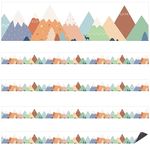 Ireer 24 Pieces Magnetic Strips Retro Magnetic Border for Classroom Whiteboard Bulletin Board Decorative Magnetic Strips with Adhesive Magnetic Borders for Bulletin Boards Chalkboard (Mountain)