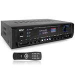 Pyle Home PT390AU Digital Home Theater USB Auxiliary Stereo Receiver, Aux (3.5 Mm) Input, MP3/USB/AM/FM Radio, (2) Mic Inputs, 300 Watt