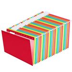 Hanging File Folders, 25 Pack Hanging Folders with Clear Plastic Tabs and Label Inserts, Letter Size, 5 Colors