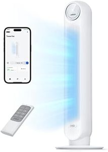 Dreo Tower Fan with Remote, Smart Oscillating Quiet Fans for Bedroom, Bladeless Standing Cooling Floor Fan with WiFi Voice Control Blow Cold Air, 4 Modes, 4 Speeds, 8H Timer, Works with Alexa/Google