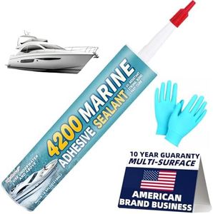 [Crystal Clear] 4200 Marine Sealant Clear - UV-Resistant Waterproof Adhesive for Boats, Windows, Glass & Marine Applications Eco-Friendly, Low Odor (10.5 Oz Tube)