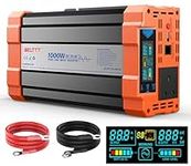 1000W Power Inverter 12V to 240V AC Pure Sine Wave Inverter,Car Inverter DC 12v to AC 240V UK with AC Sockets Dual Car Adapter With LED Display Suitable for Travel, Camping, RV