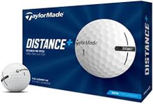 TaylorMade Distance+ Golf Balls, Wh