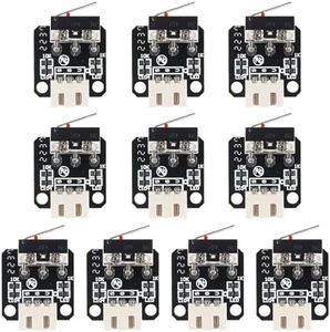 AEDIKO 10pcs Micro Mechanical Switch 3D Printer Part End Stop Limit Switch 3 Pin Compatible with CNC RAMPS 1.4 RepRap 3D Printer CR-10 10S,S4,S5,Ender 3/Ender 3 Pro/Ender 3 V2