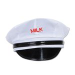 Beistle 60959 Milkman Hat, Fabric, White/Black/Red