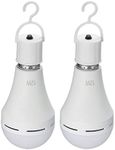 Lixada Pack of 2 Emergency-Rechargeable-Light-Bulb 12W LED Light Bulbs 60W Equivalent 6000K Bright Outdoor Hanging Lamp Lightsfor Home, Camping, Tent-E26/E27, AC100~240V