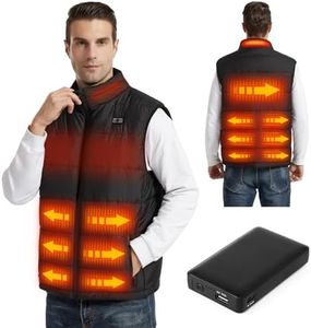 Haeglauv Men's Heated Vest with Battery & Heated Collar Lightweight Rechargeable Electric Heated Vest for Men
