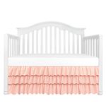 3 Tiered Ruffled Crib Skirt Baby Girl Nursery Bedding Dust Ruffle (3 Tiered Peach)