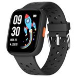 BIGGERFIVE Kids Smart Watch, 1.8" Fitness Watch Pedometer, Heart Rate, Sleep Tracker, IP68 Waterproof, Calorie Step Counter, Puzzle Games with/without APP for Girls Boys Teens 5-16, Black