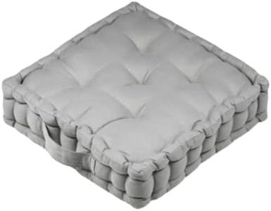 Lovely CASA - Coussin de Sol - Taille 45 x 45 x 10 cm - 100% Coton - Couleur Sauge - Modèle Oxford - Satin de Coton - Qualité exceptionnelle - Assise Ferme et Confortable - Doux au Toucher et élégant