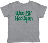 Crazy Dog T-shirts Toddler Wee Lil Hooligan T Shirt Funny Saint Patricks Day Baby Gift St Patty Tee (Light Heather Grey) - 3T