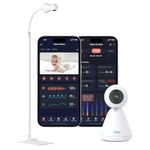 iBaby i20 Smart Baby Monitor - Contactless Monitor Heart Rate, Breathing, Sleep, Sound Machine, Cry & Safety Alerts, 1080P Night Vision, for Newborn, No Subscription (Floor Stand)
