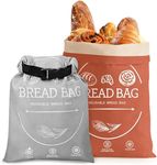 2 Pack XL Reusable Beeswax Bread Bags for Homemade Bread, Sourdough Bread Baking Supplies, Sourdough Bread Bags for Bread Storage Keep Sourdough Fresh, Freezer-Safe, Eco-Friendly (Orange&Grey)