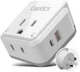 Ceptics Australian Travel Adapter Set, 20W PD & QC, Type I-3.1A - 4 in 1-2 USA Inputs, 1 USB Port, 1 USB-C Port - Australian New Zealand Fiji Argentina, Compact - Adapter Australia-Compatible Plug